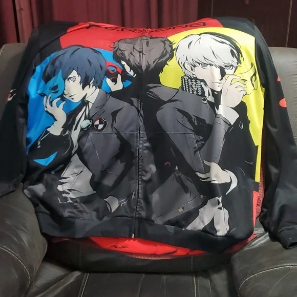 Persona Series Protagonist Character Zip-Up Hoodie 5XL Unisex Big & Tall - Picture 1 of 6